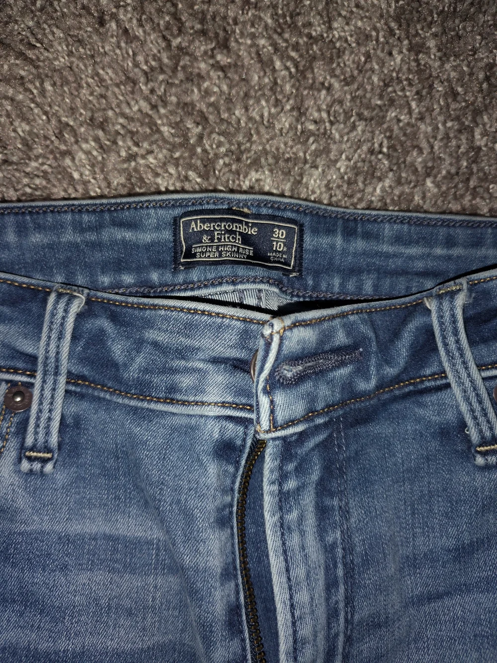 Abercrombie & Fitch Women's High-Rise Super Skinny Jeans - Light Blue